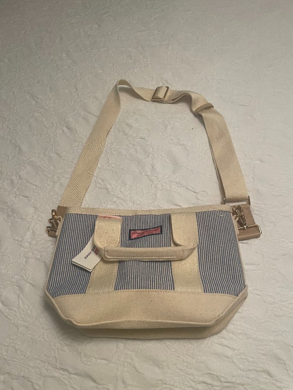Vineyard Vines Printed Heritage Mini Tote – Jake Blue Stripe NWT